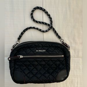 MZ Wallace Small Crosby Black Quilted Shoulder Bag
